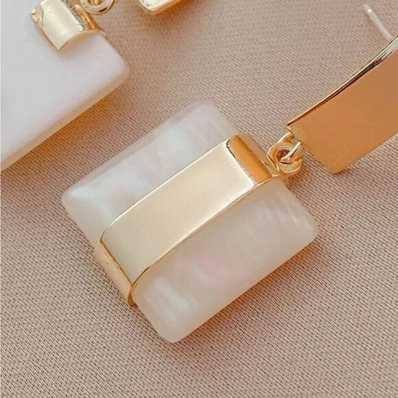 Geometric Drop Earrings - Picture 5 of 11